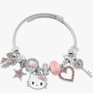 Hello Kitty Pandora style bracelet with pink hello kitty charms